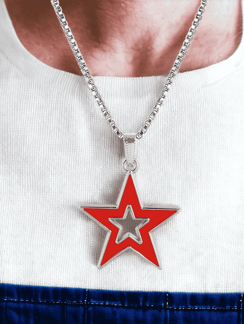 men star shaped pendant with chain - 21644073 -  Standard Image - 2