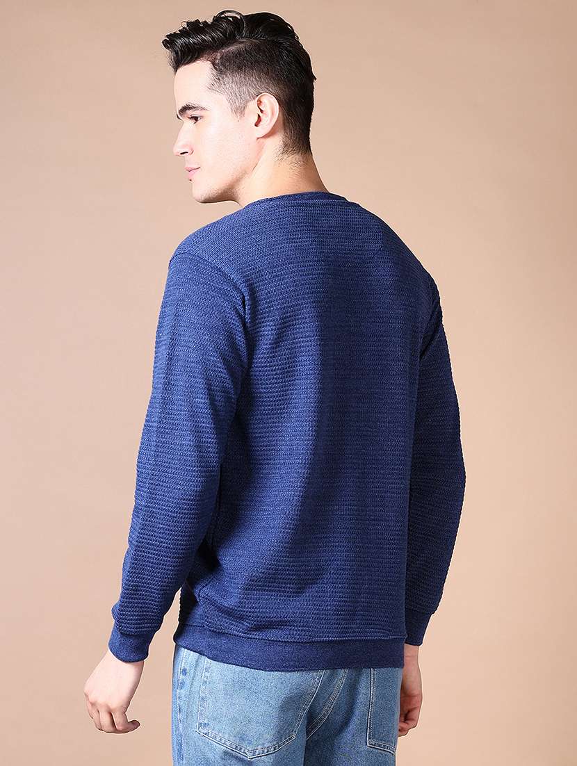 men solid long sleeve regular fit pullover - 21644100 -  Standard Image - 2