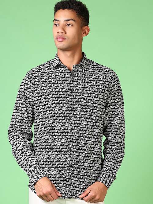 men long sleeves printed casual shirt - 21644103 - Standard Image - 0