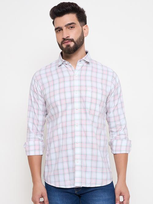 men slim fit checkered long sleeve casual shirt - 21644303 -  Standard Image - 0