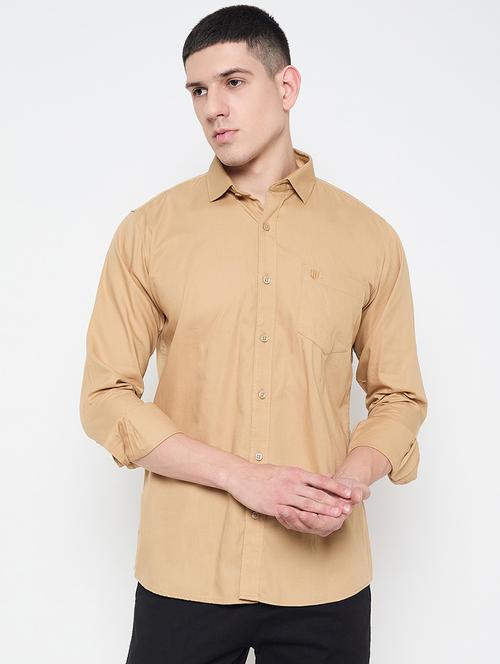 men slim fit solid long sleeve casual shirt - 21644308 -  Standard Image - 0