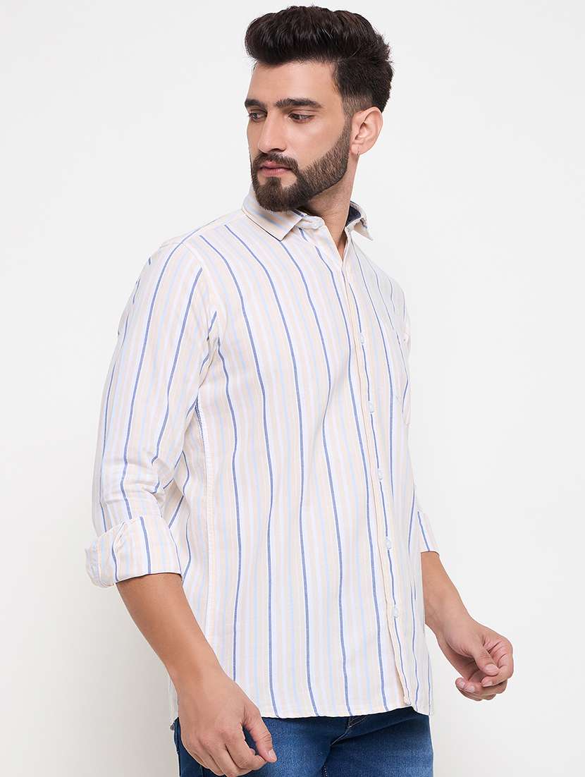 men slim fit striped long sleeve casual shirt - 21644310 -  Standard Image - 2