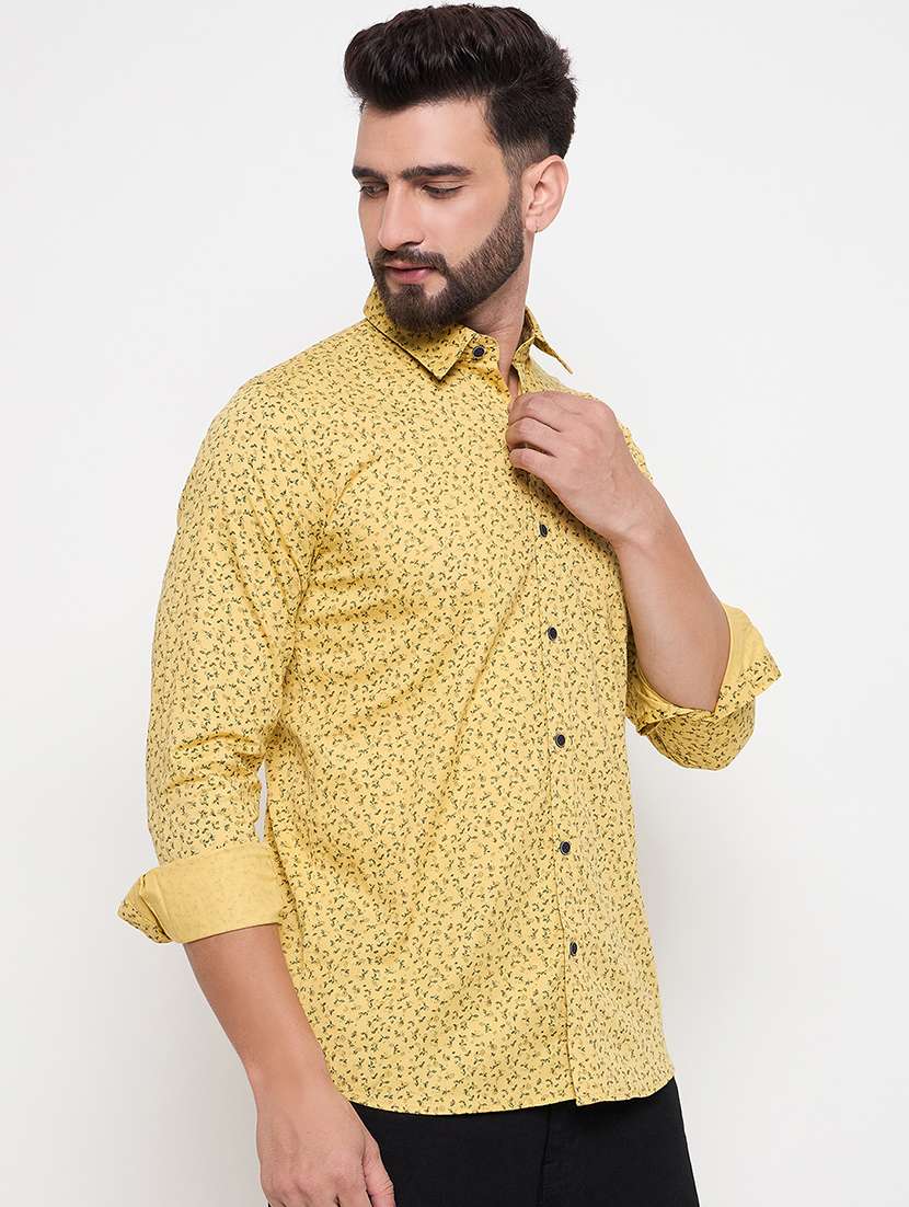 men slim fit printed long sleeve casual shirt - 21644319 -  Standard Image - 2