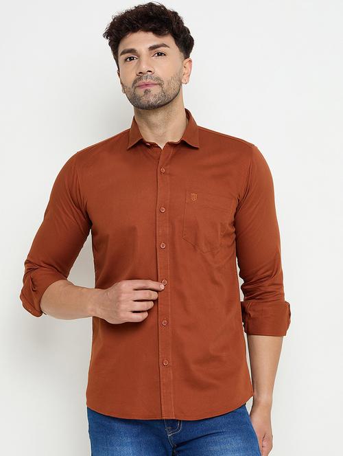 men slim fit solid long sleeve casual shirt - 21644337 - Standard Image - 0