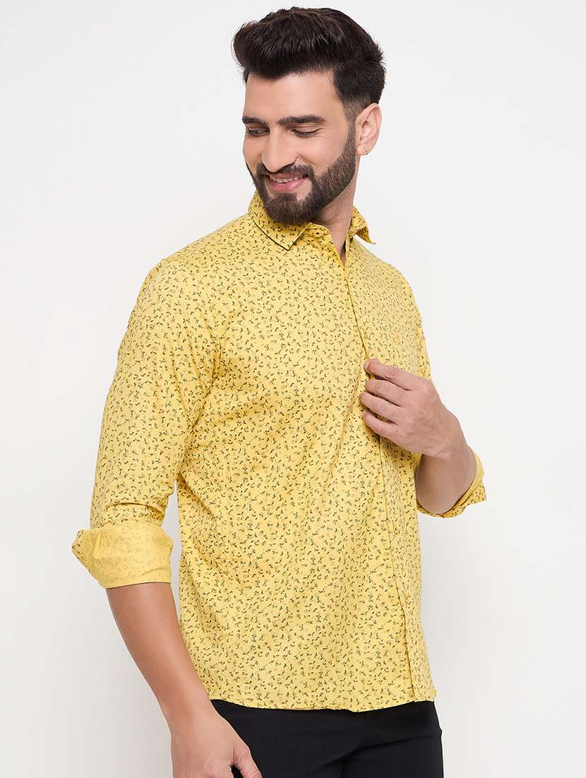 men slim fit printed long sleeve casual shirt - 21644350 -  Standard Image - 2