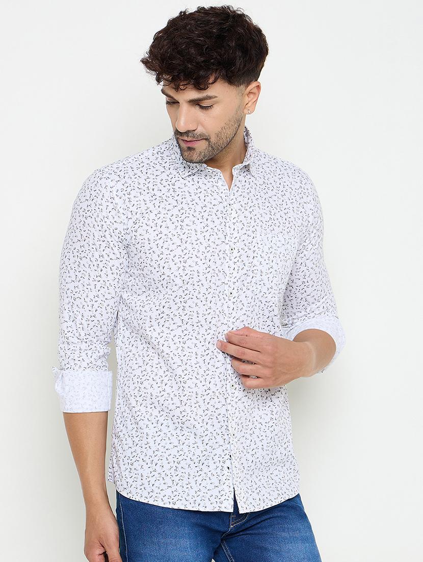 men slim fit printed long sleeve casual shirt - 21644351 - Standard Image - 2