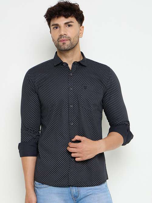 men slim fit printed long sleeve casual shirt - 21644359 -  Standard Image - 0