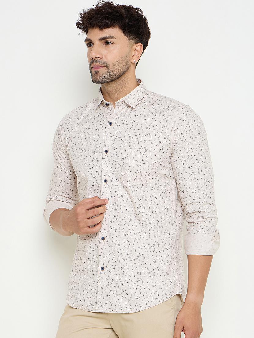 men slim fit printed long sleeve casual shirt - 21644366 - Standard Image - 2