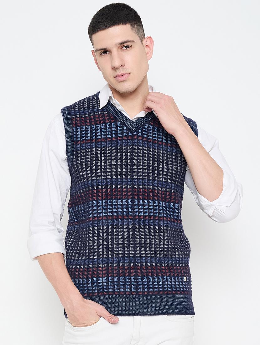 men self design sleeveless pullover