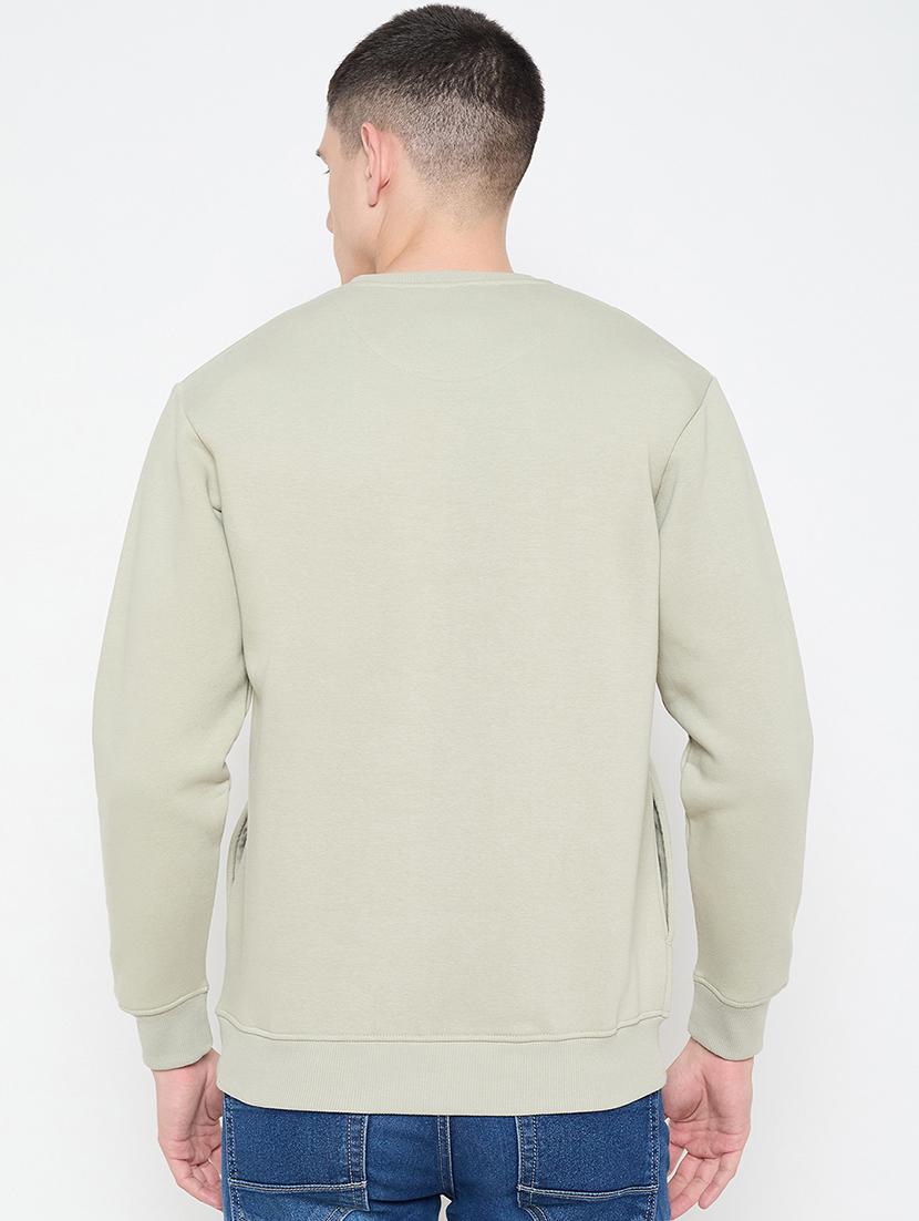 men cream front print long sleeve sweathshirts - 21644382 - Standard Image - 2