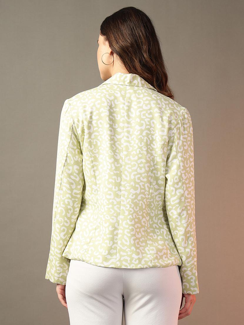 women neo mint printed long sleeve blazer - 21644390 - Standard Image - 2