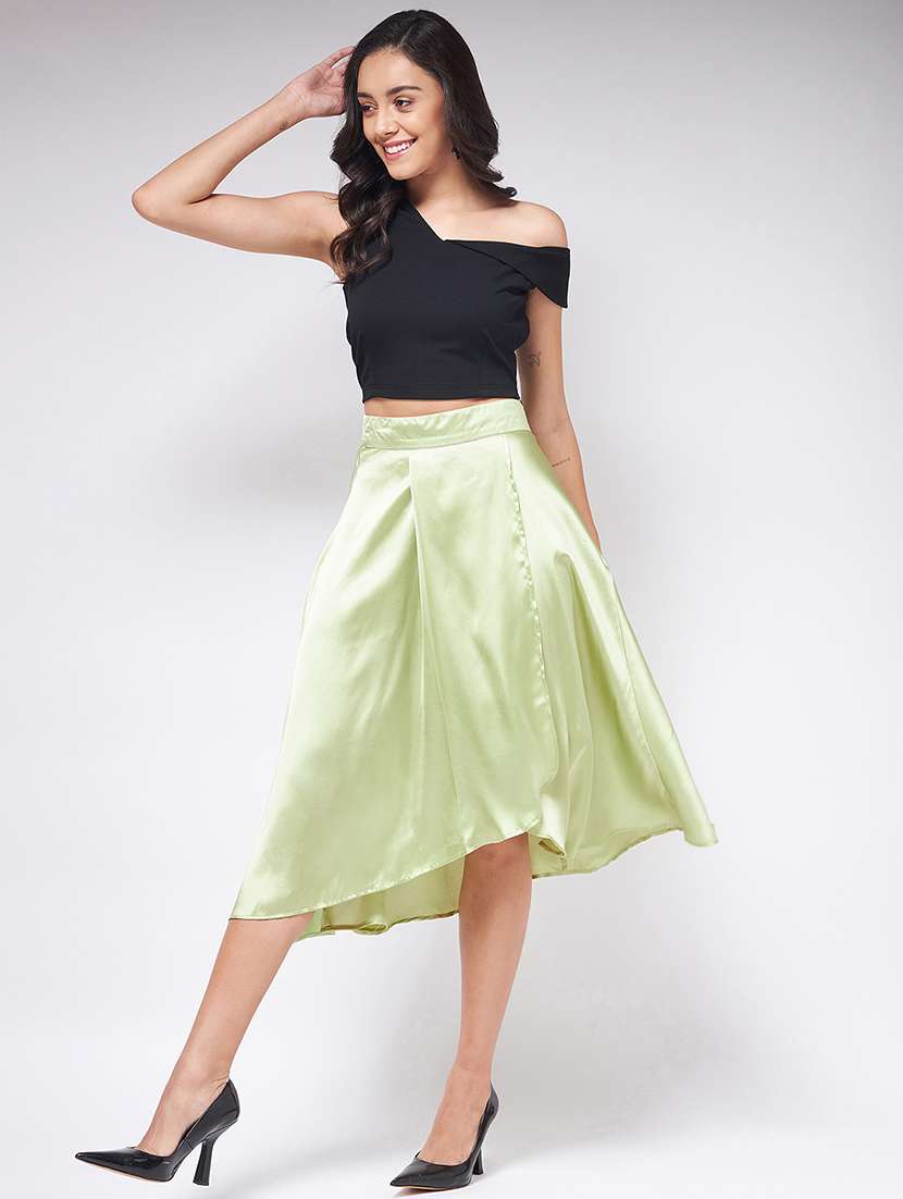 women solid top & skirt co-ord set - 21644497 - Standard Image - 2