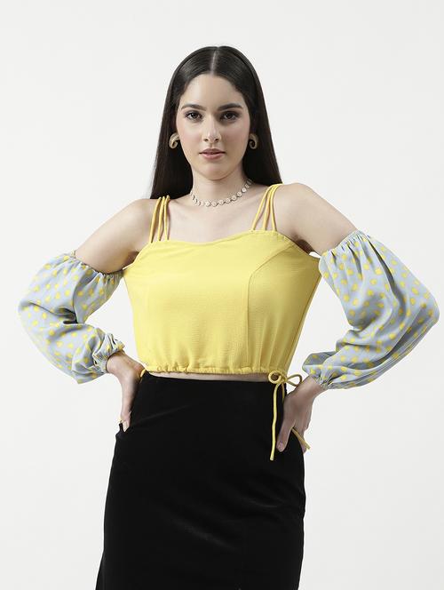 women shoulder strap printed crop top - 21644546 -  Standard Image - 0