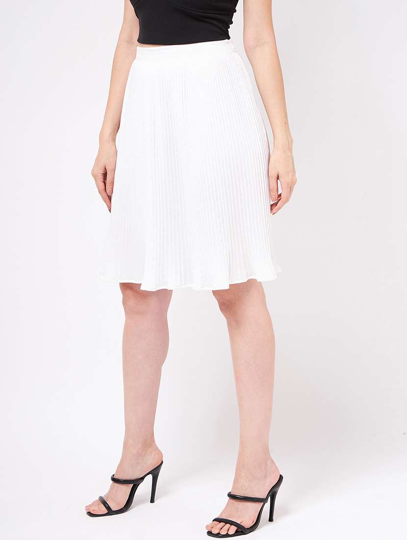 women solid high rise flared skirt - 21644570 -  Standard Image - 2