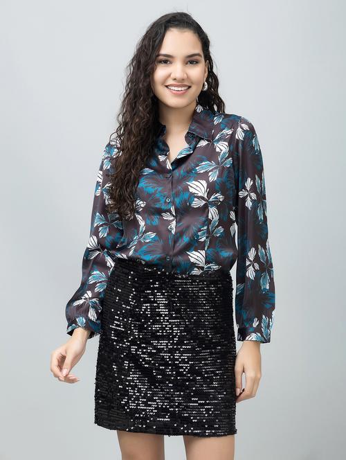women floral printed long sleeve shirt - 21644617 - Standard Image - 0