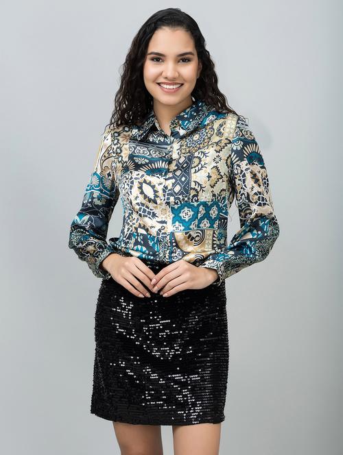 women multi color printed long sleeve shirt - 21644618 -  Standard Image - 0