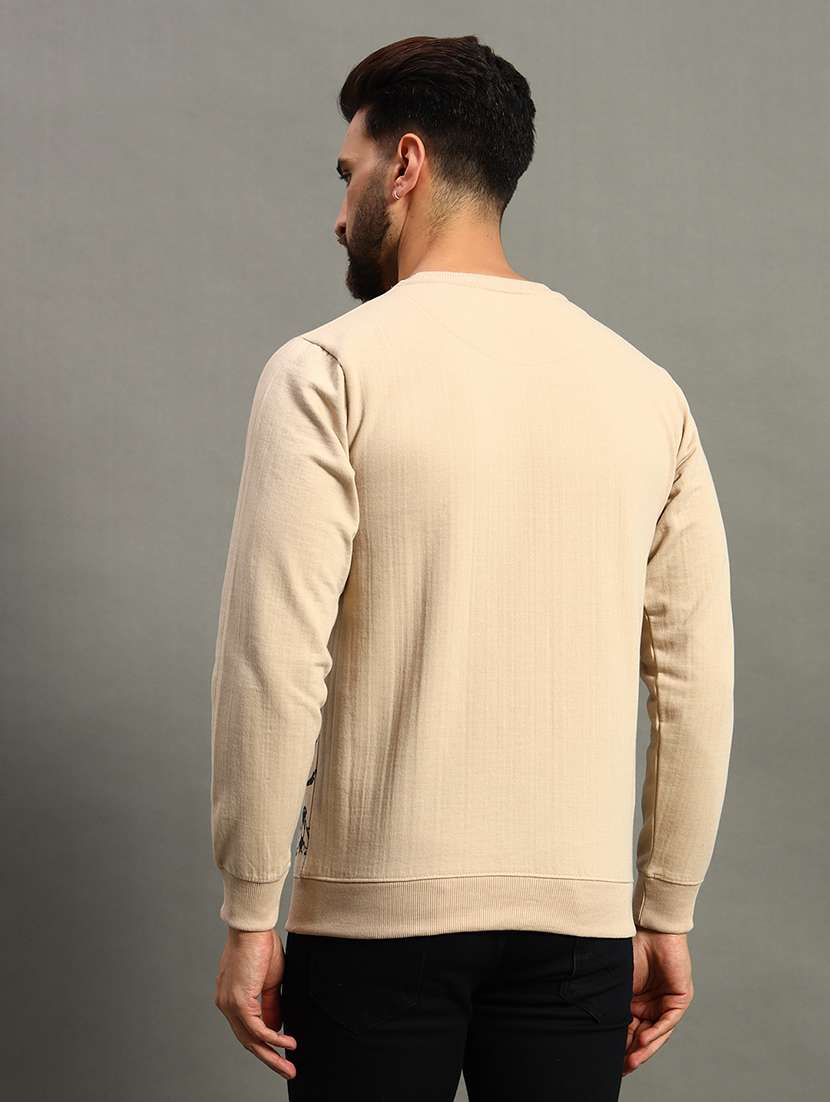 men regular fit front print round neck sweatshirt - 21645020 -  Standard Image - 2