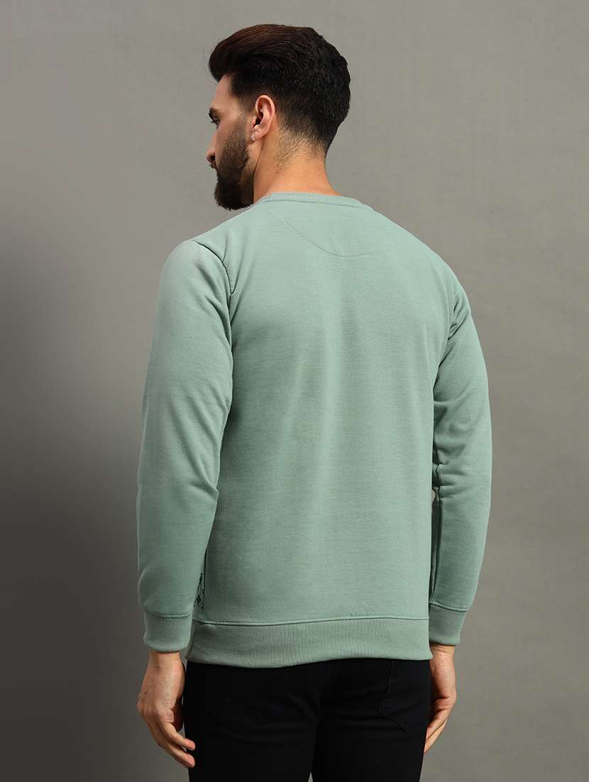 men regular fit front print round neck sweatshirt - 21645021 -  Standard Image - 2