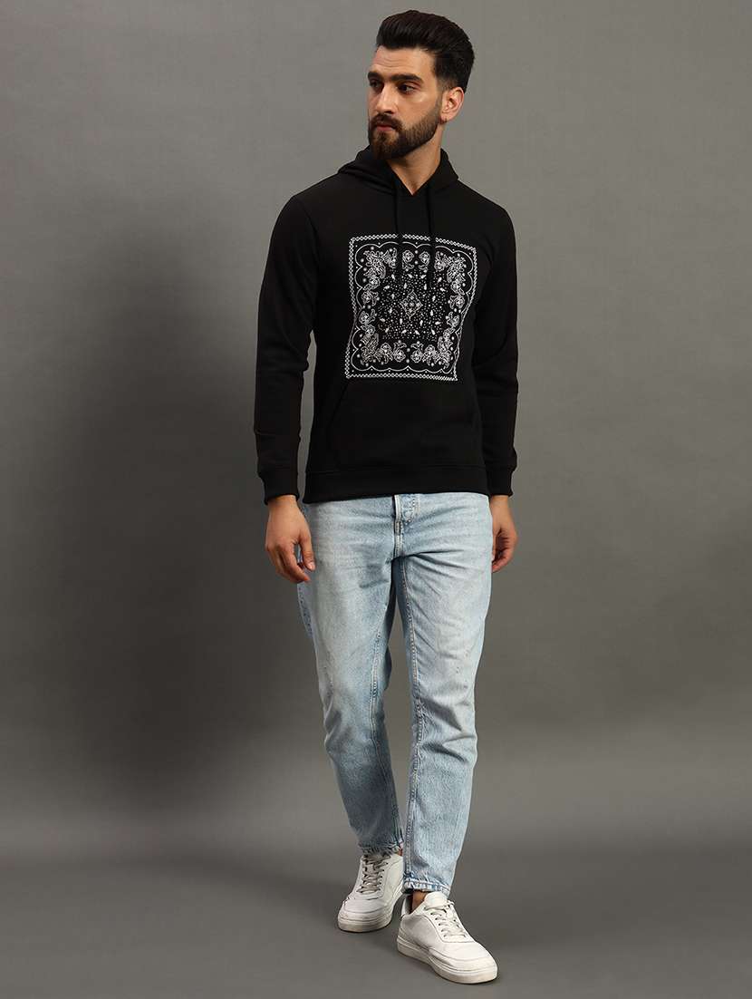 men regular fit front print hood neck sweatshirt - 21645029 -  Standard Image - 2