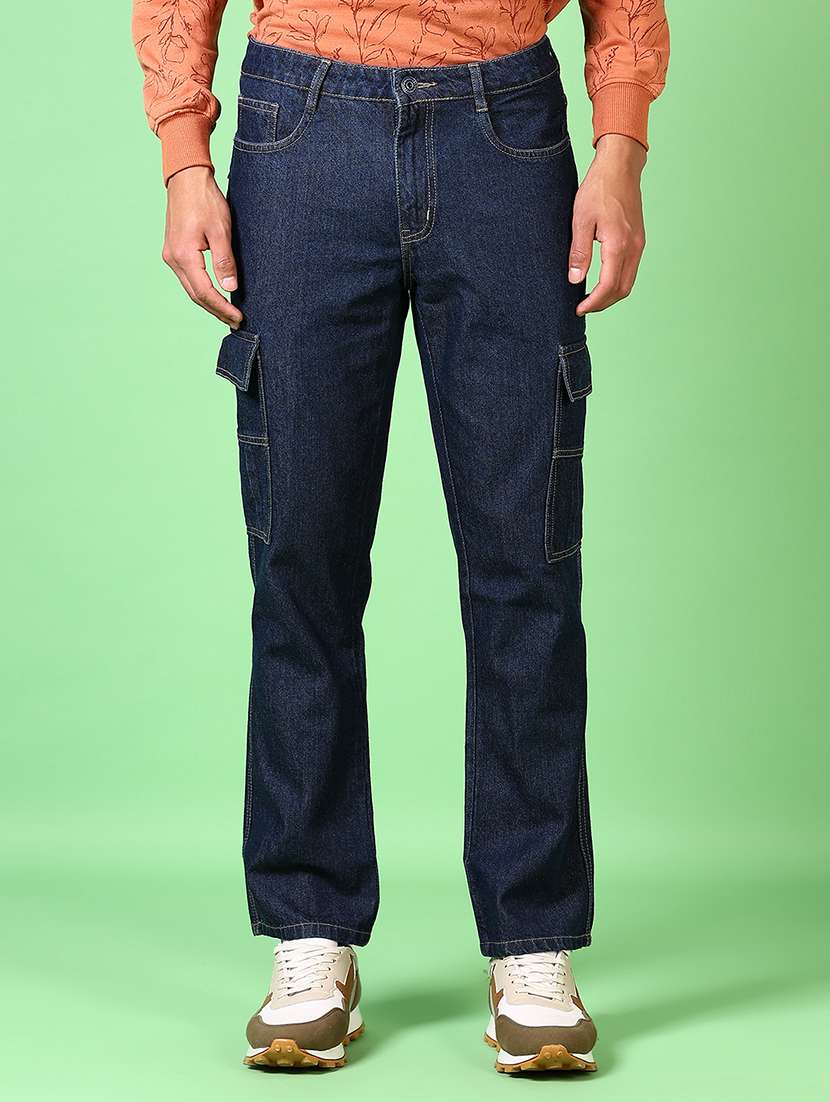 men mid rise solid cargo