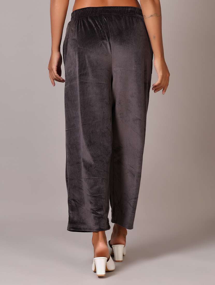 women grey embroidered palazzo - 21645106 -  Standard Image - 2