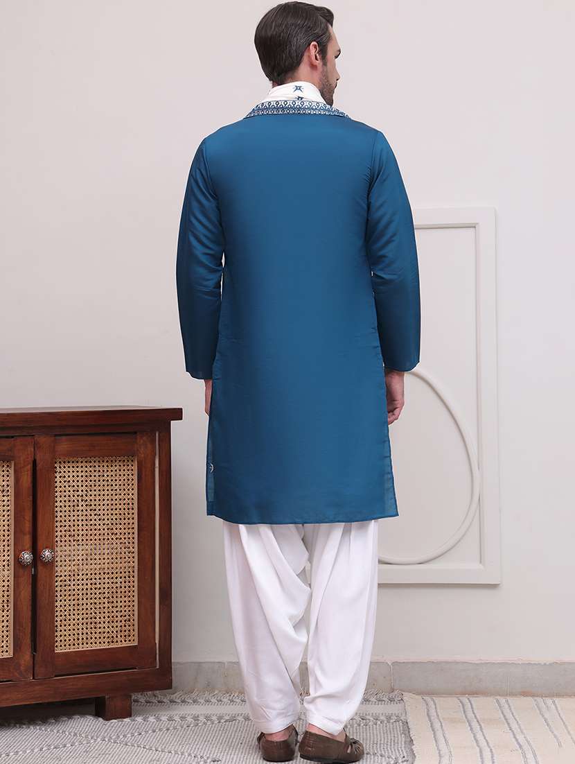 men embroidered kurta pyjama ethnic wear set - 21645313 -  Standard Image - 2