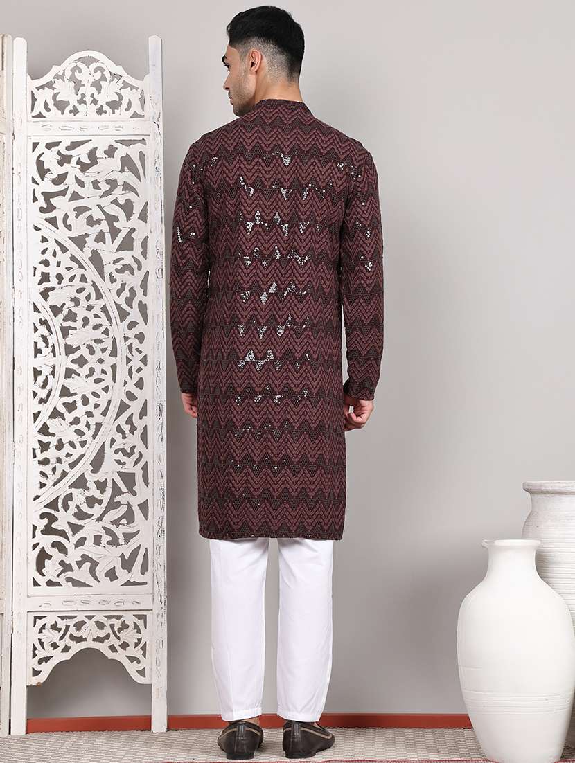 men embroidered kurta pyjama ethnic wear set - 21645315 -  Standard Image - 2