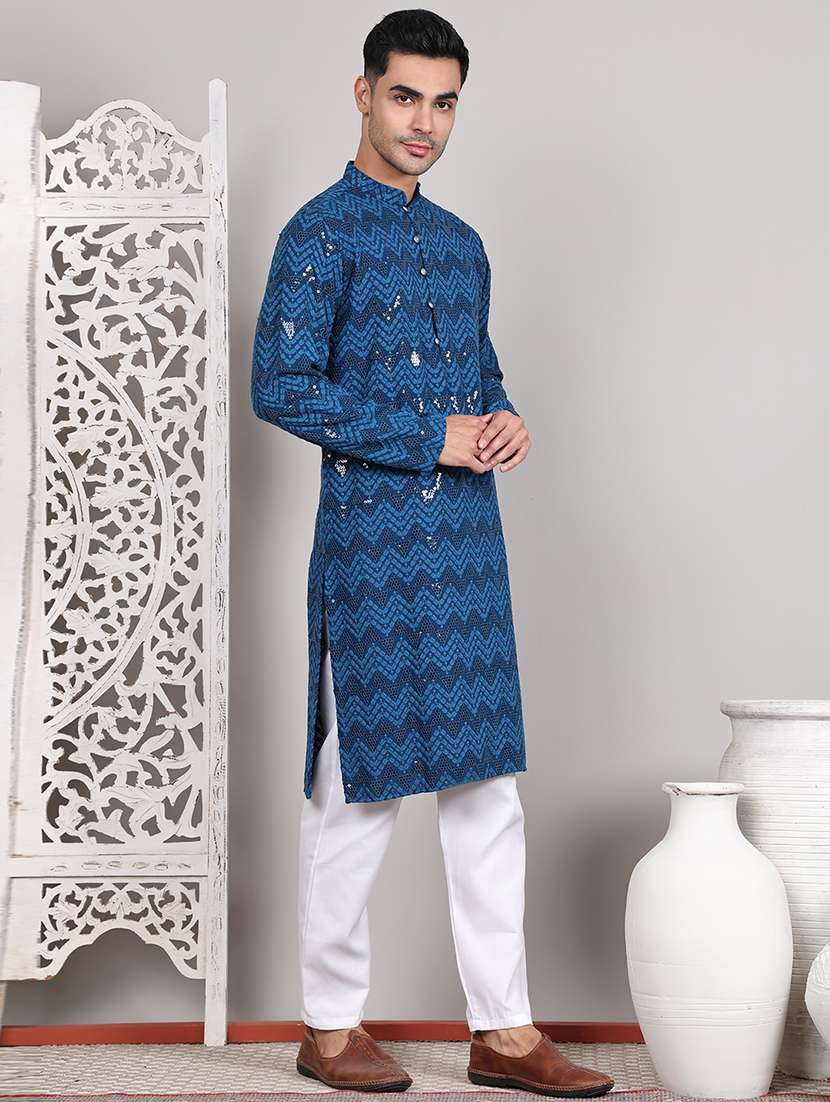 men embroidered kurta pyjama ethnic wear set - 21645318 -  Standard Image - 2