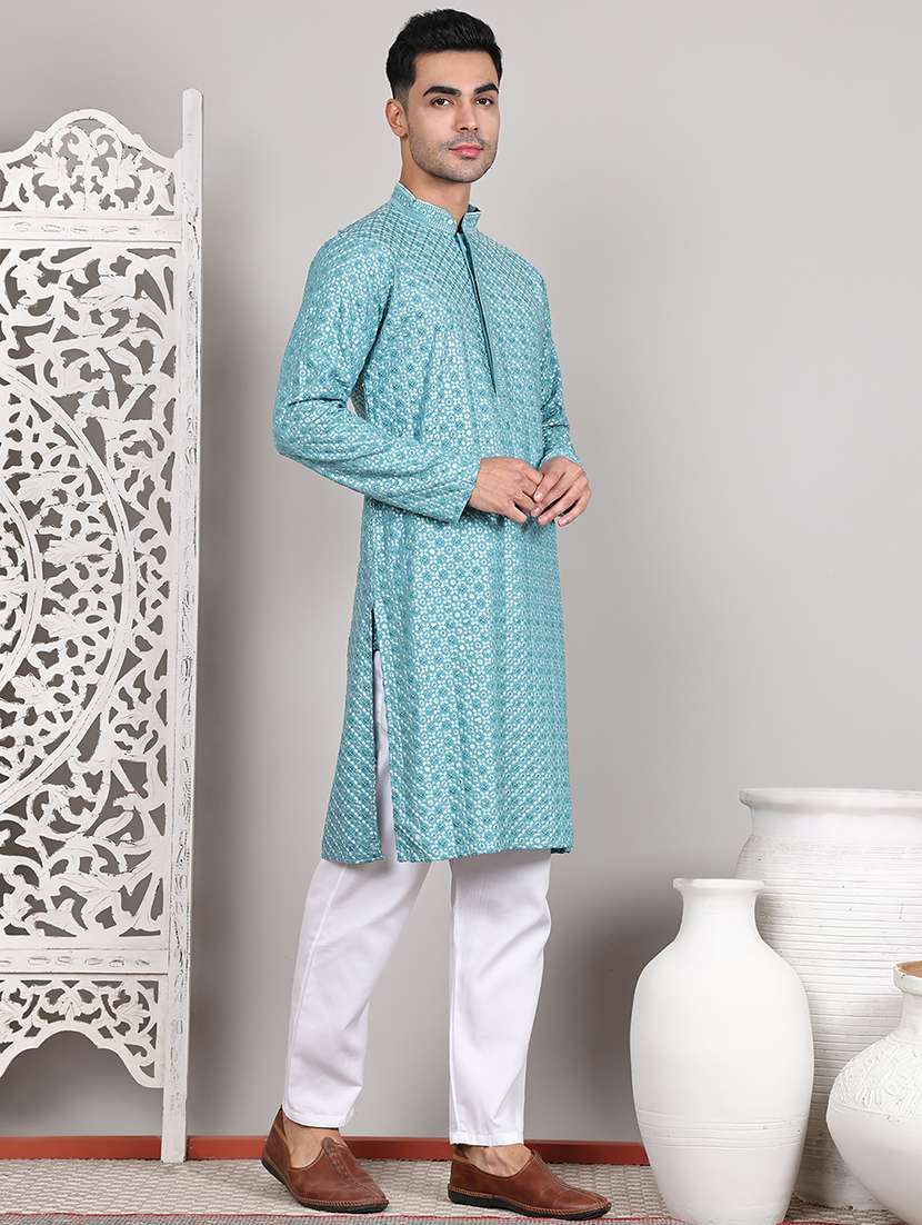 men embroidered kurta pyjama ethnic wear set - 21645320 -  Standard Image - 2