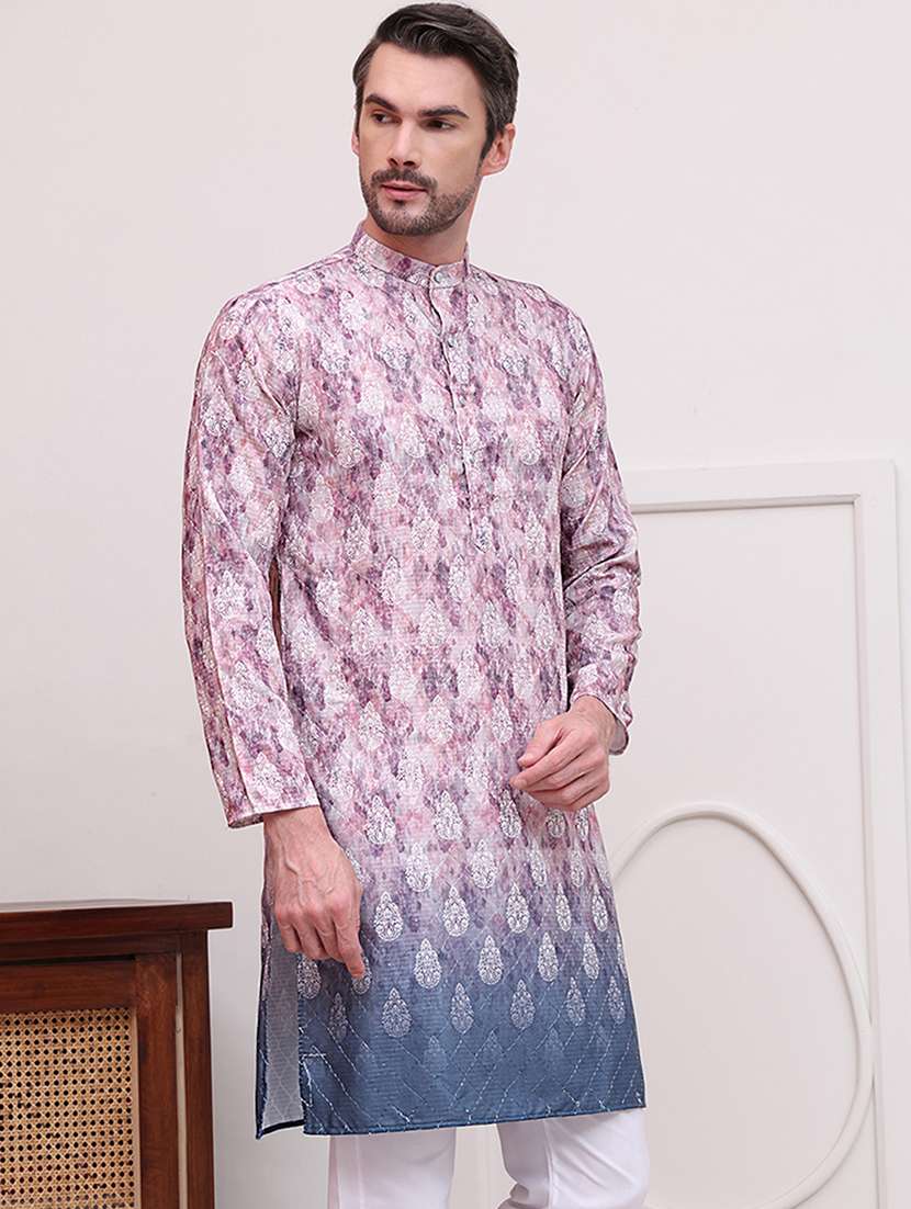 men embroidered long sleeves kurta - 21645324 -  Standard Image - 2