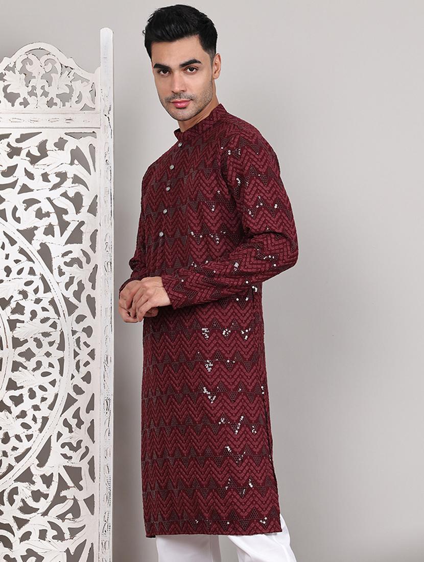 men embroidered long sleeves kurta - 21645329 - Standard Image - 2