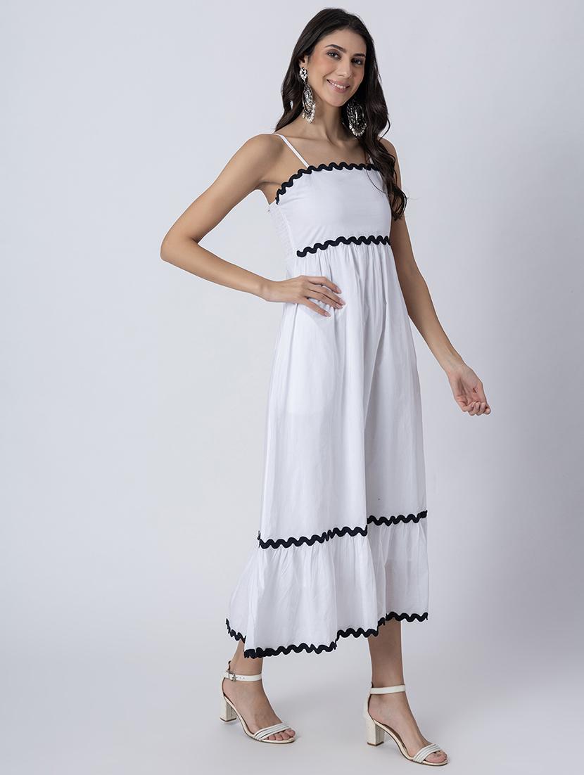 women sqaue neck solid tiered dress - 21645468 - Standard Image - 2