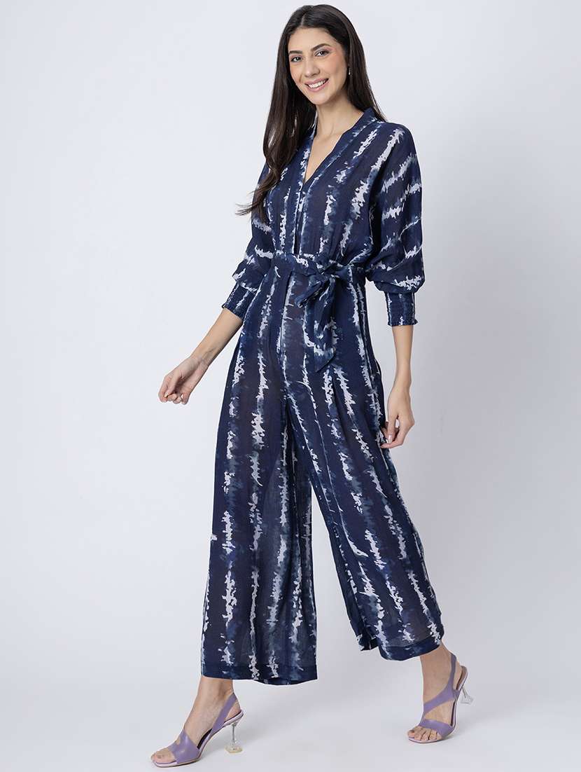 women printed full length jumpsuit - 21645504 - Standard Image - 2