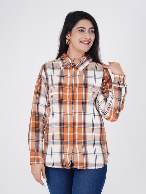 women checkered cotton shirt - 21645575 - Standard Image - 0