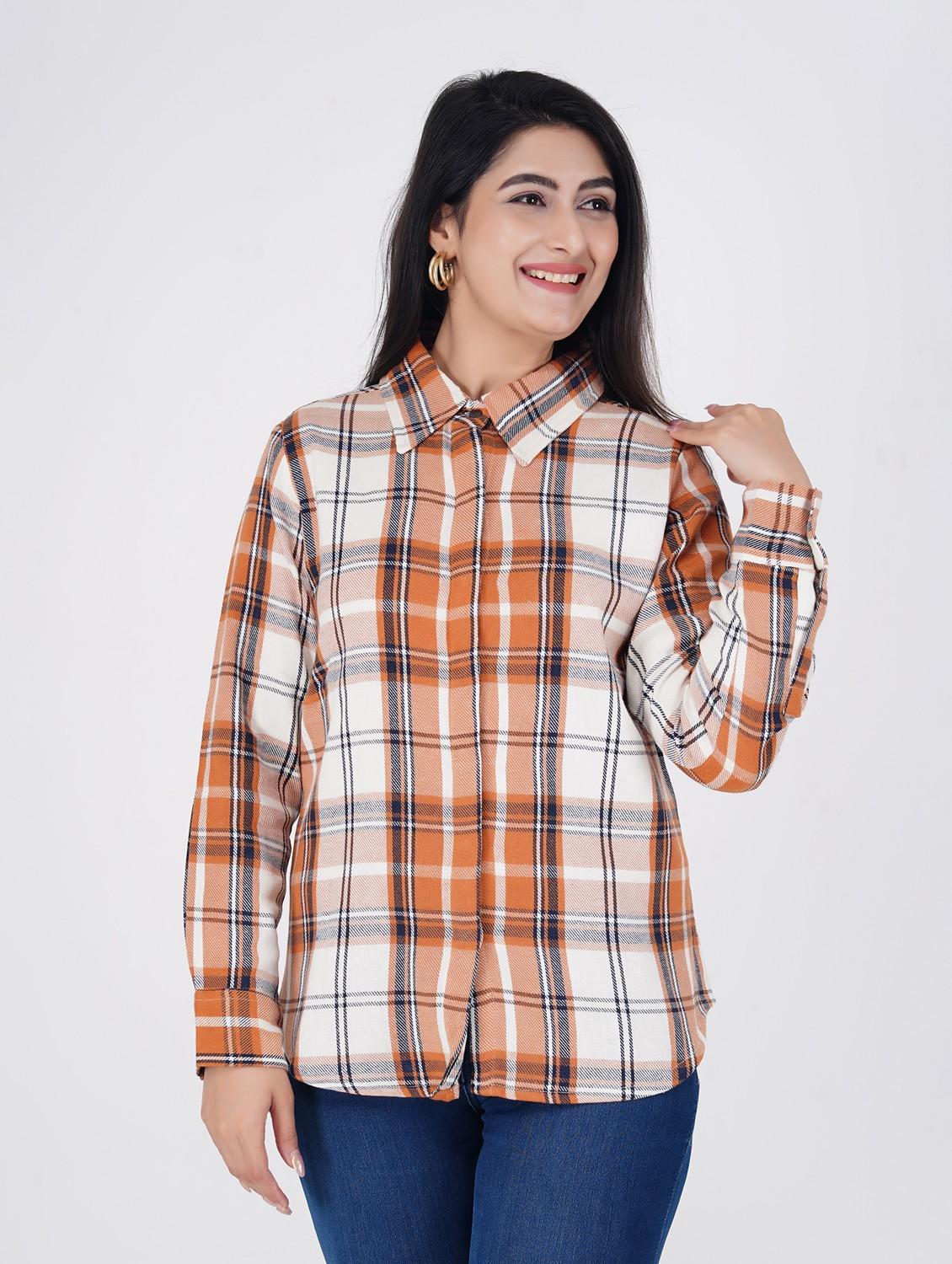 women checkered cotton shirt - 21645575 - Zoom Image - 0