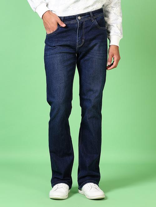 men mid rise plain bootcut jeans - 21645583 - Standard Image - 0