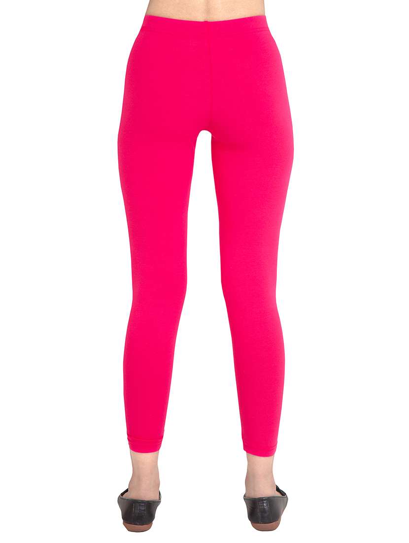women plain ankle length mid rise leggings - 21645754 -  Standard Image - 2