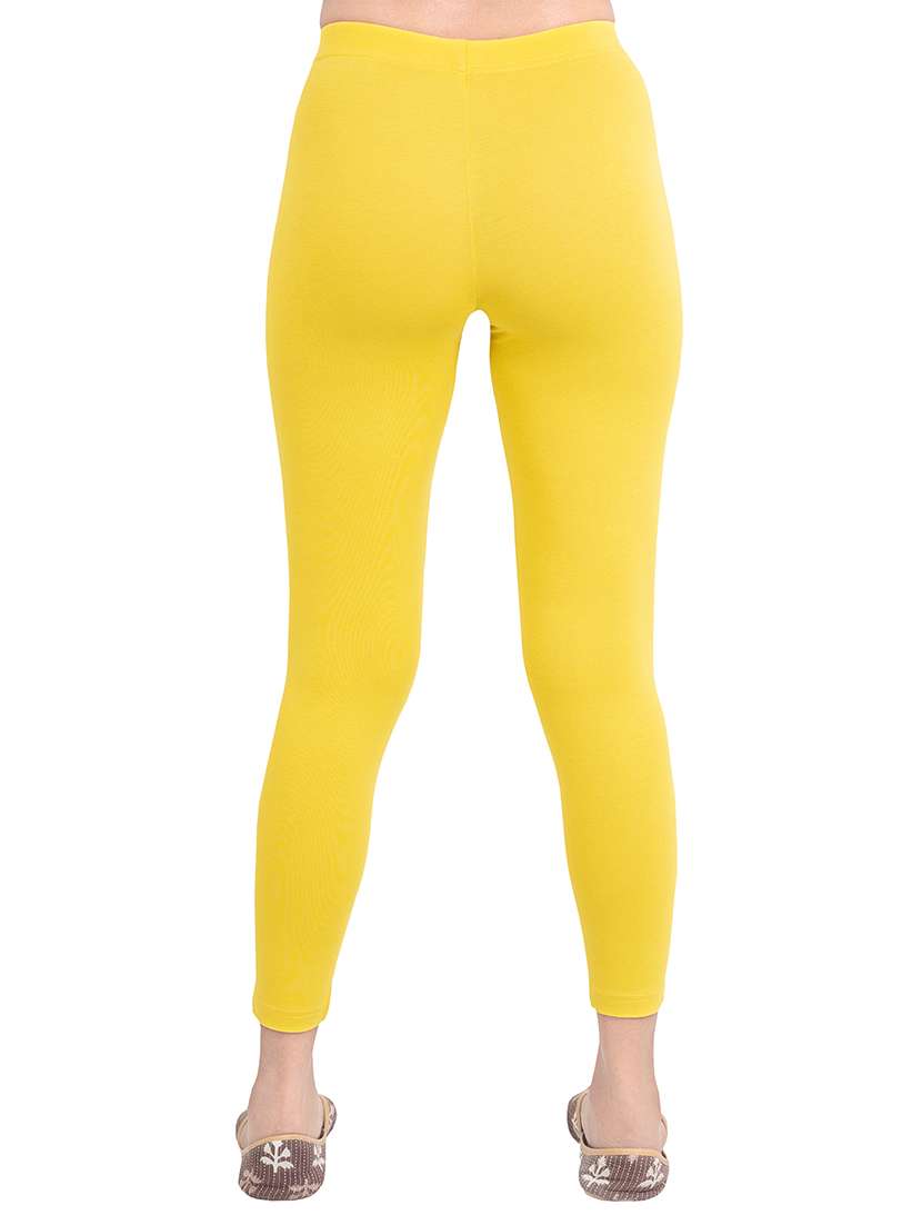 women plain ankle length mid rise leggings - 21645759 -  Standard Image - 2