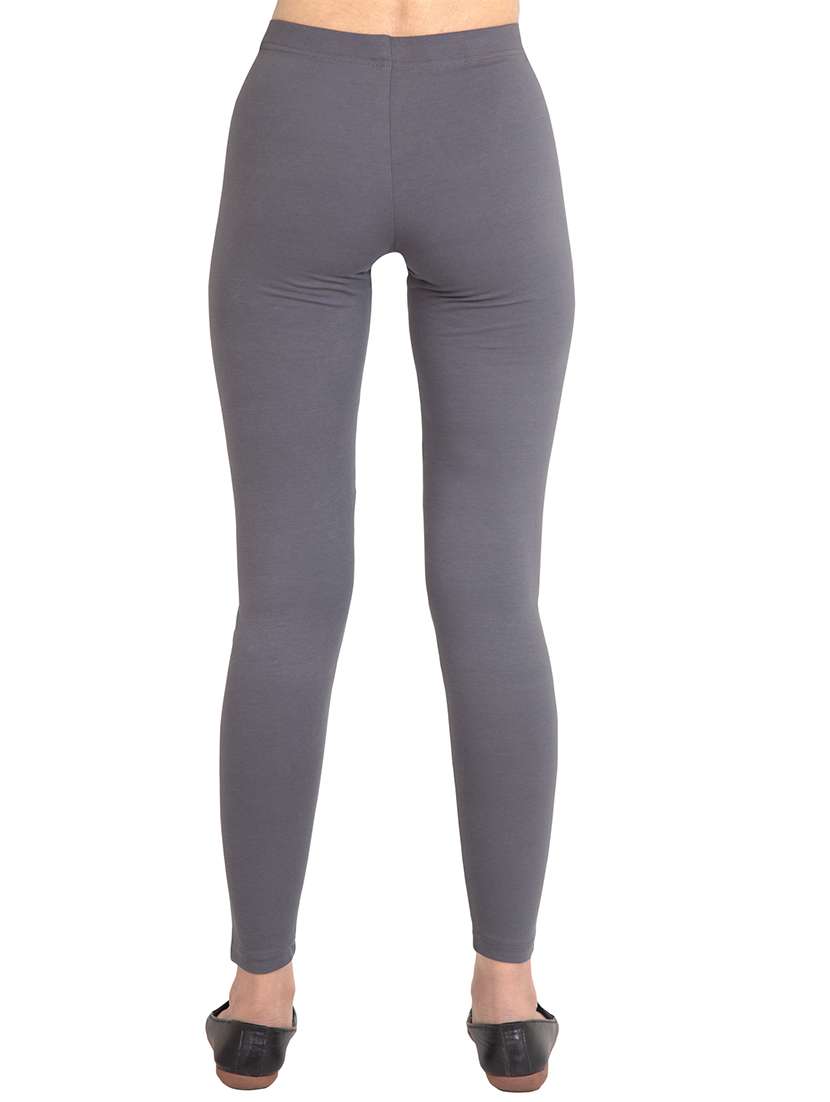 women plain ankle length mid rise leggings - 21645762 -  Standard Image - 2