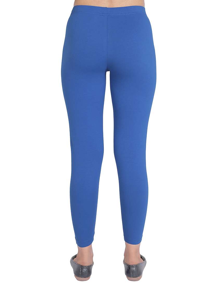 women plain ankle length mid rise leggings - 21645763 -  Standard Image - 2