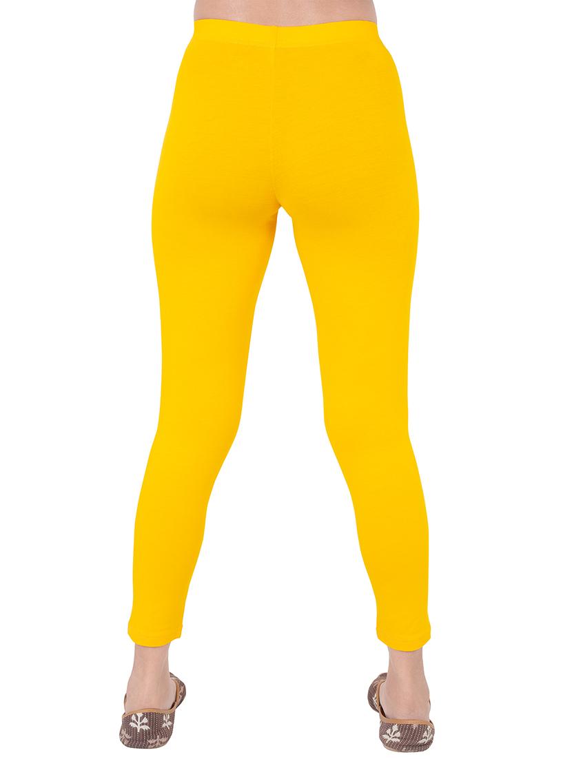 women plain ankle length mid rise leggings - 21645767 - Standard Image - 2