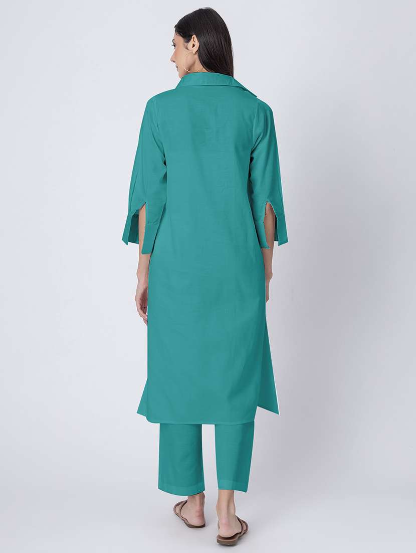 women solid kurta pant set with tube top - 21645796 -  Standard Image - 2