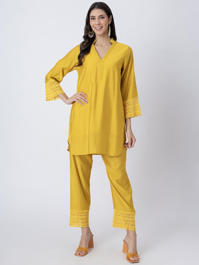 women solid mandarin neck a-line kurti - 21645806 - Zoom Image - 0