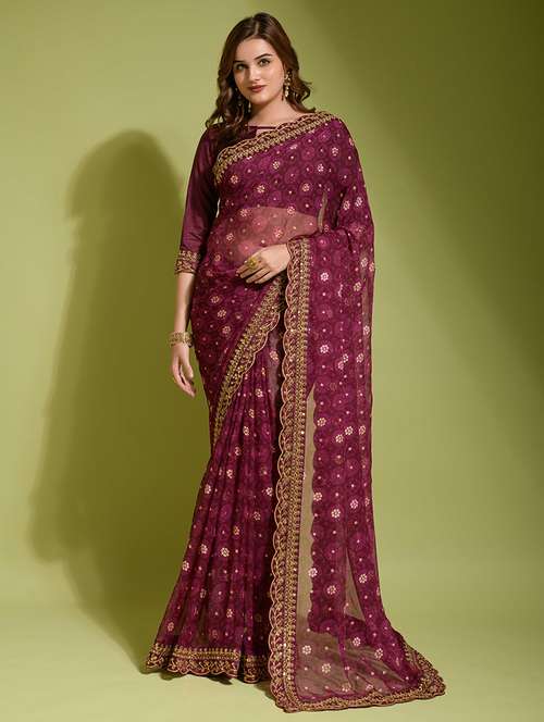 women printed bordered saree with blouse - 21645851 - Standard Image - 0