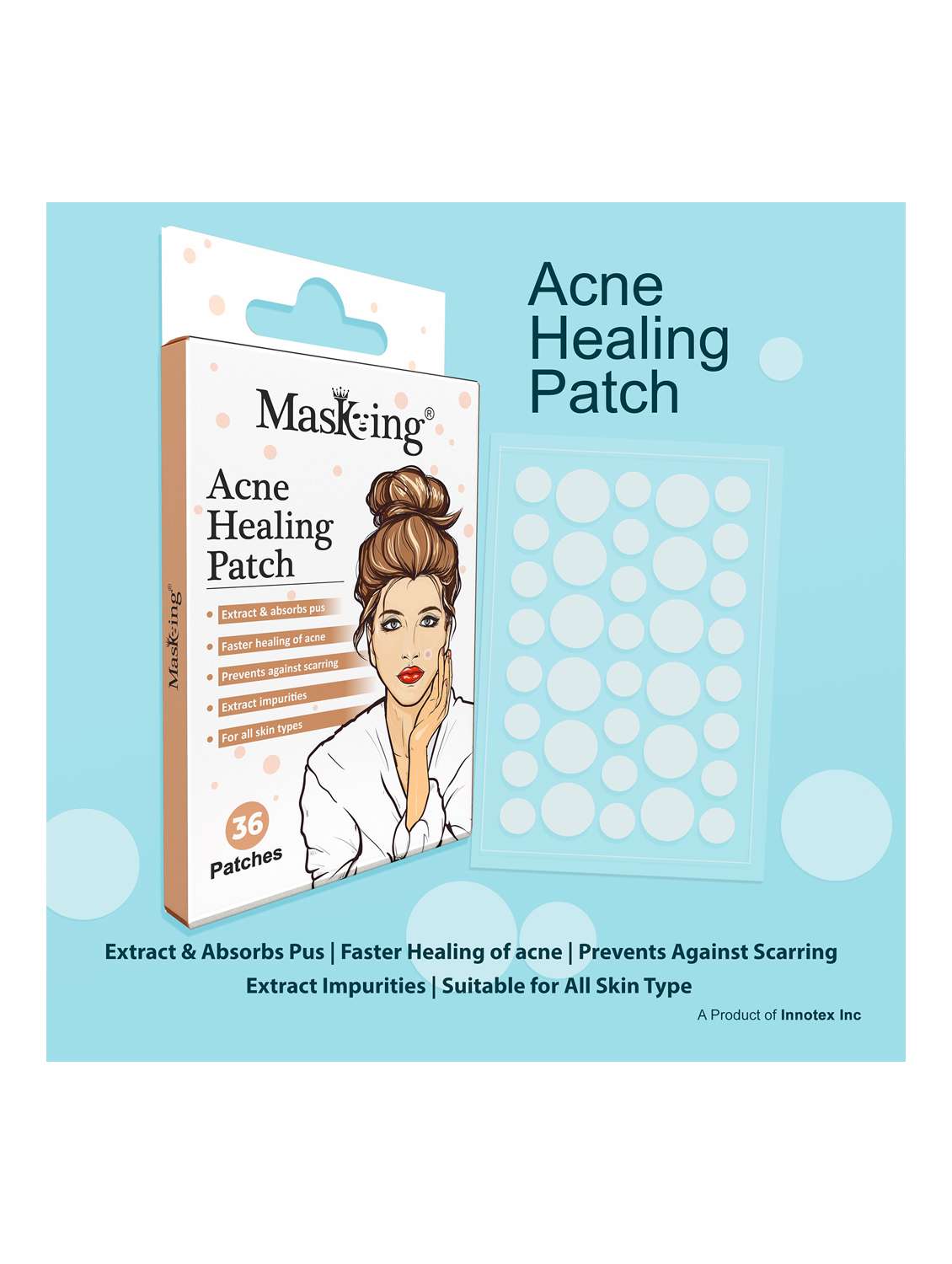 masking acne pimple patch- transparent, with 100% hydrocolloid (36 dots) pack of 1 - 21645855 - Standard Image - 2
