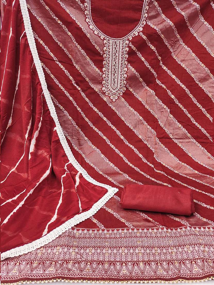 women self design zari work 3-piece unstitched dress material  - 21645866 -  Standard Image - 2