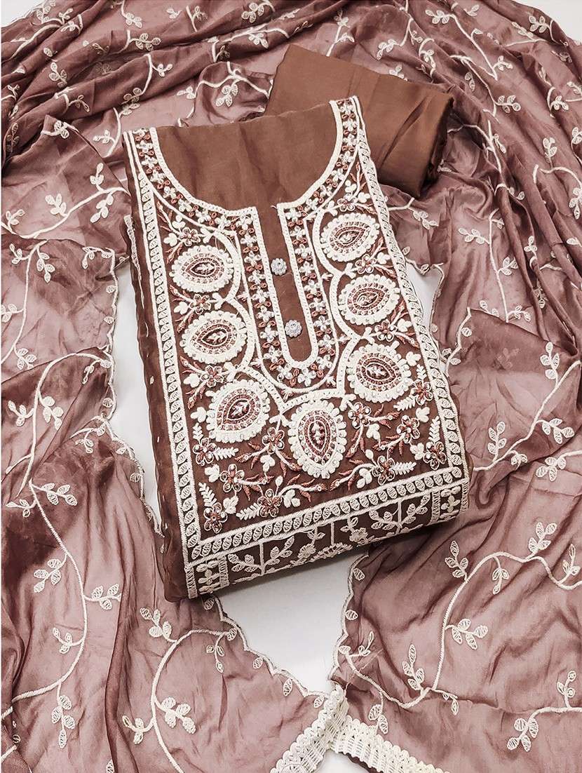 women embroidered 3-piece unstitched dress material - 21645876 - Zoom Image - 0