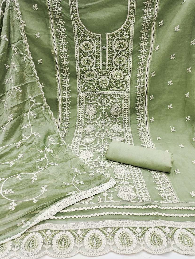women embroidered 3-piece unstitched dress material - 21645878 - Standard Image - 2