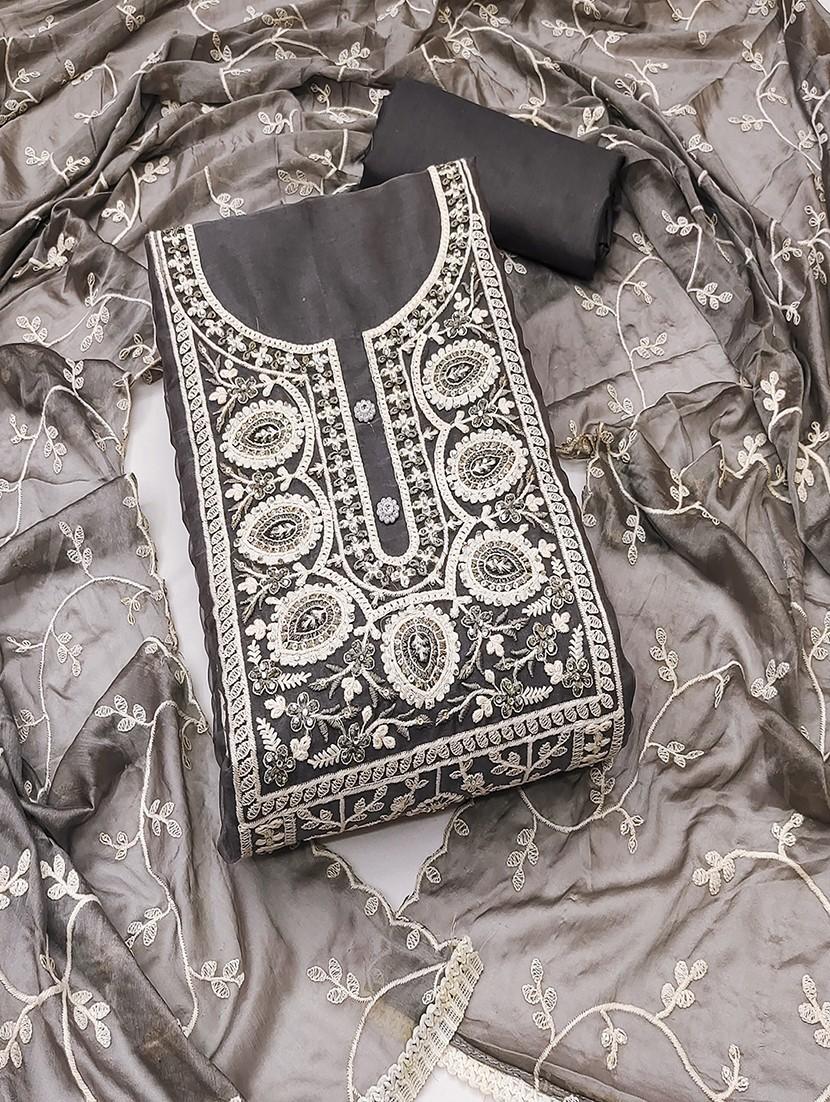 women embroidered 3-piece unstitched dress material - 21645879 - Zoom Image - 0