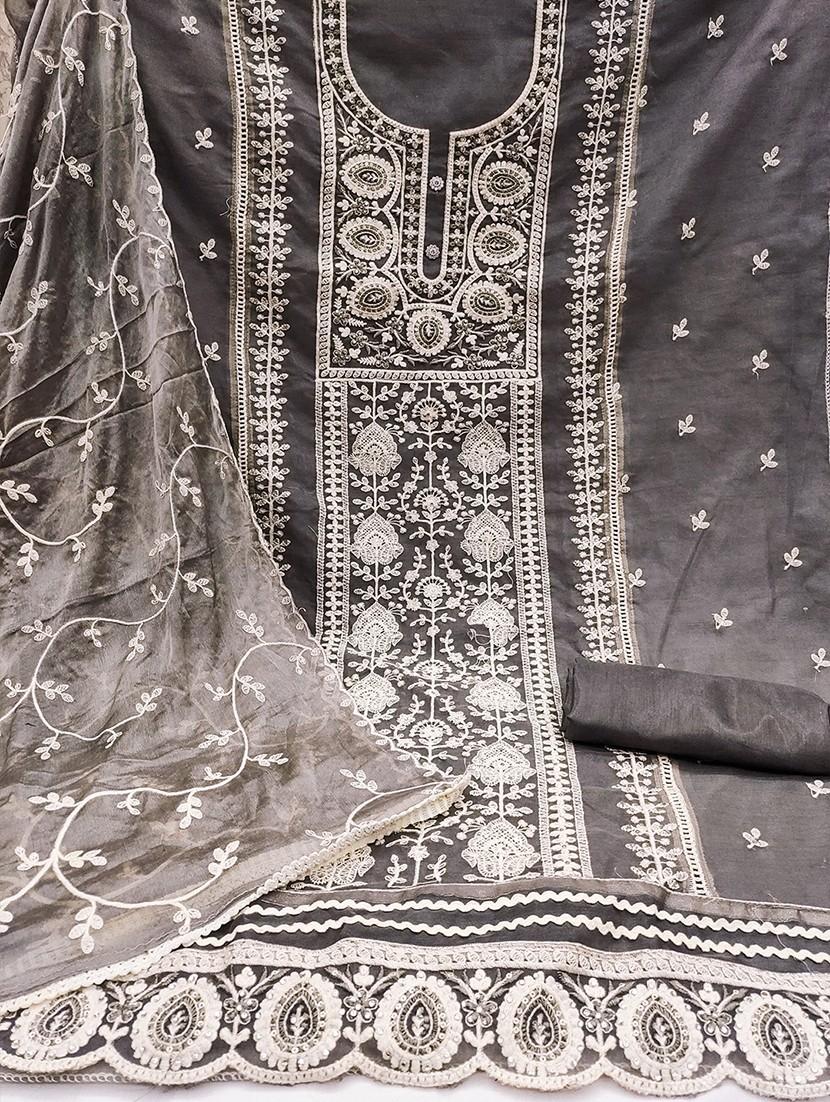 women embroidered 3-piece unstitched dress material - 21645879 - Standard Image - 2